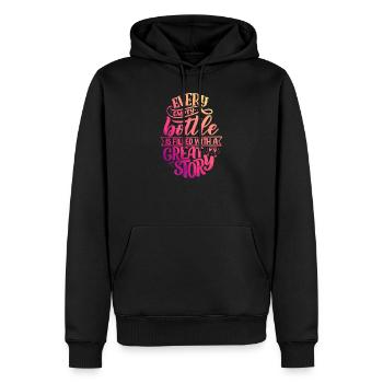 Wein - Männer Premium Bio Hoodie - Schwarz - Vorne - Nico (187cm)