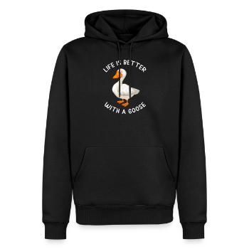 Gans Gänse Gans Shirt Lustige Gans Geschenkidee - Männer Premium Bio Hoodie - Schwarz - Vorne - Nico (187cm)