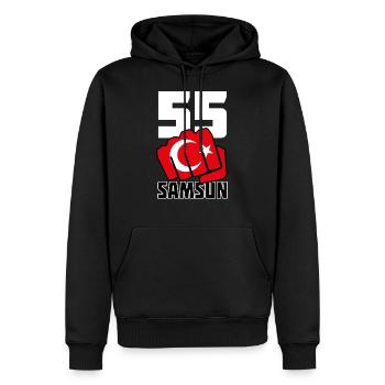 Samsun 55 Memleket Türkei Fahne Faust - Männer Premium Bio Hoodie - Schwarz - Vorne - Nico (187cm)