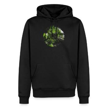 wood forest forestry - Men’s Premium Organic Hoodie - black - Front - Nico (187cm)