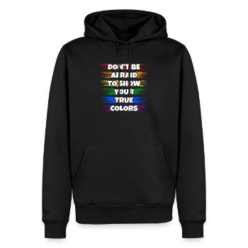 Lgbt - Sweat à capuche Premium bio Homme - noir - Devant - Nico (187cm)
