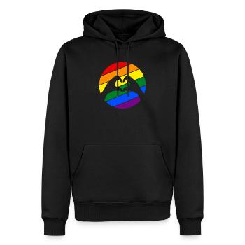 Lgbt - Sweat à capuche Premium bio Homme - noir - Devant - Nico (187cm)