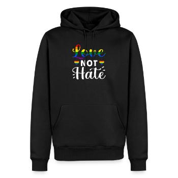 Lgbt - Sweat à capuche Premium bio Homme - noir - Devant - Nico (187cm)