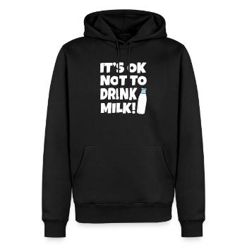 Lait - Sweat à capuche Premium bio Homme - noir - Devant - Nico (187cm)