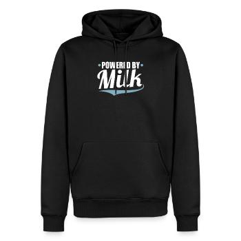 Lait - Sweat à capuche Premium bio Homme - noir - Devant - Nico (187cm)