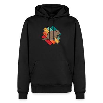 Biber - Sweat à capuche Premium bio Homme - noir - Devant - Nico (187cm)