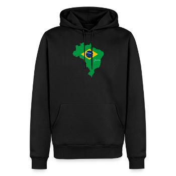 Brésil - Sweat à capuche Premium bio Homme - noir - Devant - Nico (187cm)