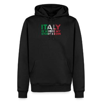 Italie - Sweat à capuche Premium bio Homme - noir - Devant - Nico (187cm)