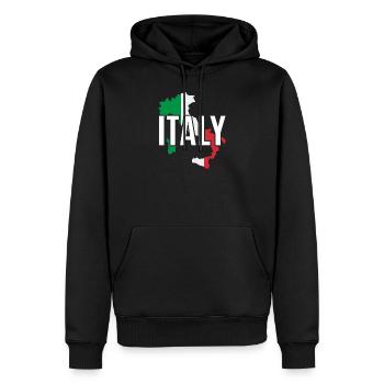 Italie - Sweat à capuche Premium bio Homme - noir - Devant - Nico (187cm)