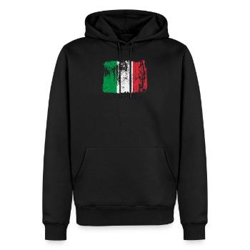 Italie - Sweat à capuche Premium bio Homme - noir - Devant - Nico (187cm)