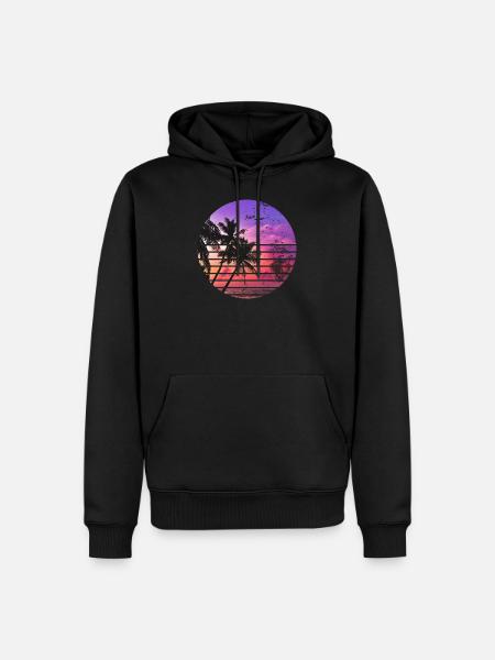 vacances mer palmiers - Sweat à capuche Premium bio Homme - noir