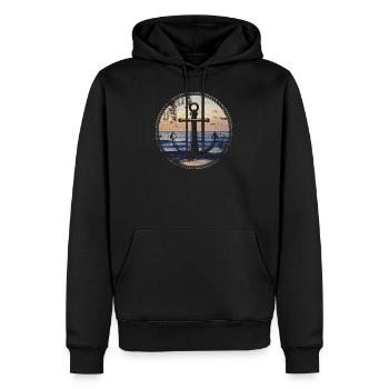 Anker Meer - Männer Premium Bio Hoodie - Schwarz - Vorne - Nico (187cm)