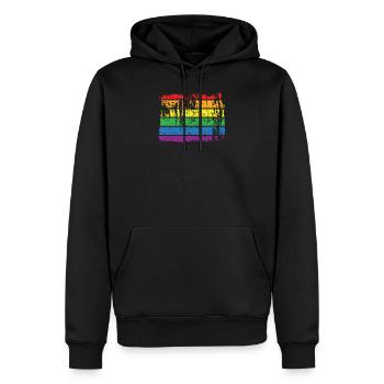 Lgbt - Sweat à capuche Premium bio Homme - noir - Devant - Nico (187cm)