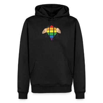 Lgbt - Männer Premium Bio Hoodie - Schwarz - Vorne - Nico (187cm)