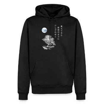 Japanisches Haiku Gedicht Herbstgeschenk Baum Mond - Männer Premium Bio Hoodie - Schwarz - Vorne - Nico (187cm)