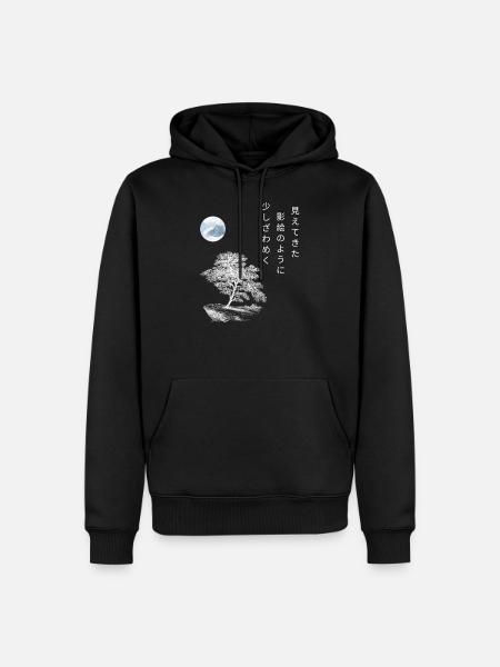 Japansk Haiku Digt Efterår Gave Tree Moon - Herre Premium økologisk hoodie - sort
