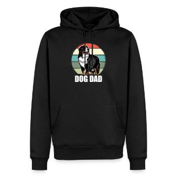 St. Bernard - Hund Papa - Männer Premium Bio Hoodie - Schwarz - Vorne - Nico (187cm)