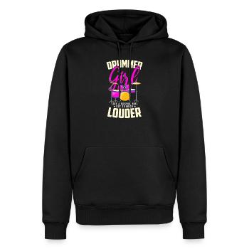 Batterie batteur cadeau de batteur - Sweat à capuche Premium bio Homme - noir - Devant - Nico (187cm)
