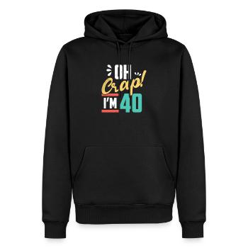 40th birthday - Men’s Premium Organic Hoodie - black - Front - Nico (187cm)