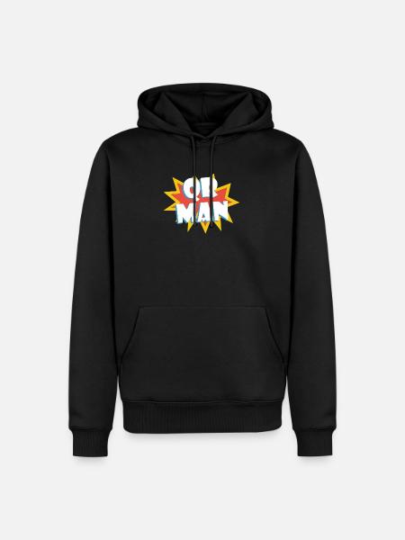 QR MAN Pass sanitäre Humor Geschenk - Männer Premium Bio Hoodie - Schwarz