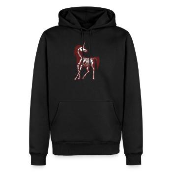 Gothic Unicorn Skeleton - Sweat à capuche Premium bio Homme - noir - Devant - Nico (187cm)