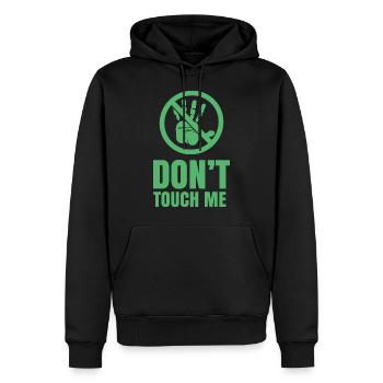 Fass mich nicht an Nicht Anfassen Hände Weg Lustig - Männer Premium Bio Hoodie - Schwarz - Vorne - Nico (187cm)