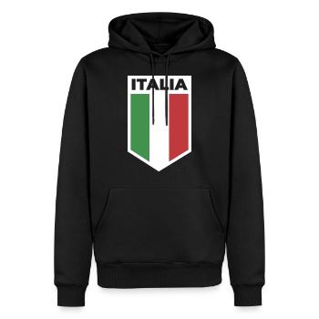 Italia champion d’Europe - Sweat à capuche Premium bio Homme - noir - Devant - Nico (187cm)