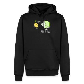 Lemon Humor gift idea funny Vegan, vegetarian - Men’s Premium Organic Hoodie - black - Front - Nico (187cm)