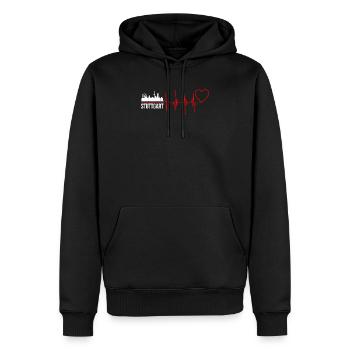 Stuttgart - Sweat à capuche Premium bio Homme - noir - Devant - Nico (187cm)