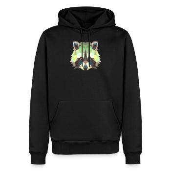 Raton laveur - Sweat à capuche Premium bio Homme - noir - Devant - Nico (187cm)