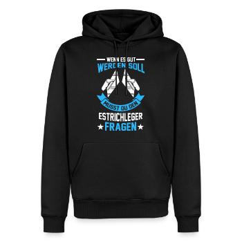 Boedenleger Estrichleger - Männer Premium Bio Hoodie - Schwarz - Vorne - Nico (187cm)