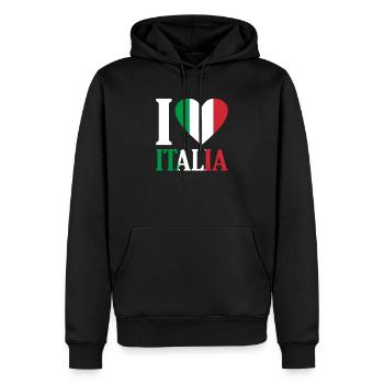 Italie - Sweat à capuche Premium bio Homme - noir - Devant - Nico (187cm)