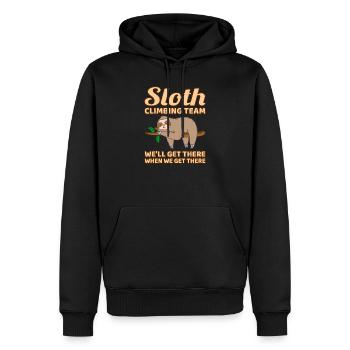 Sloth - Men’s Premium Organic Hoodie - black - Front - Nico (187cm)