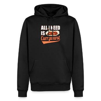 Currywurst - Männer Premium Bio Hoodie - Schwarz - Vorne - Nico (187cm)