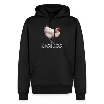 Hühnerflüsterer Sussex Huhn - Männer Premium Bio Hoodie - Schwarz - Vorne - Nico (187cm)