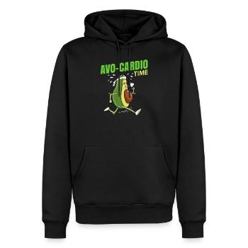 Avocado Laufen Lustig Geschenk - Männer Premium Bio Hoodie - Schwarz - Vorne - Nico (187cm)