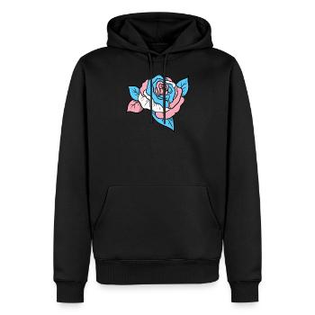Trans Pride Rose - Männer Premium Bio Hoodie - Schwarz - Vorne - Nico (187cm)