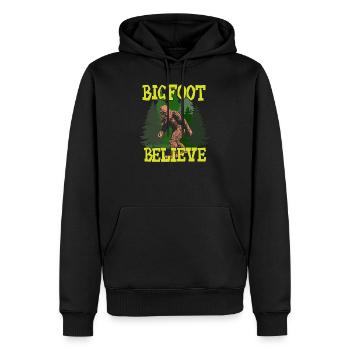 Bigfoot - Bigfoot Glauben - Männer Premium Bio Hoodie - Schwarz - Vorne - Nico (187cm)