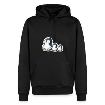 Petits pingouins Pingouin Famille Mignon - Sweat à capuche Premium bio Homme - noir - Devant - Nico (187cm)