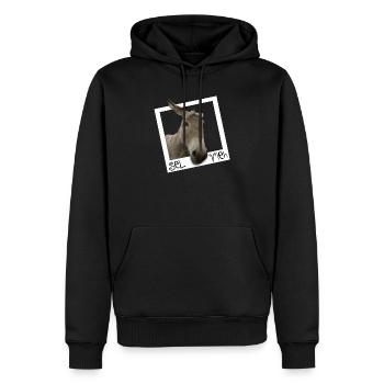 Selfie - Sel Vieh - Männer Premium Bio Hoodie - Schwarz - Vorne - Nico (187cm)