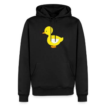 Lustige kleine gelbe Ente - Männer Premium Bio Hoodie - Schwarz - Vorne - Nico (187cm)