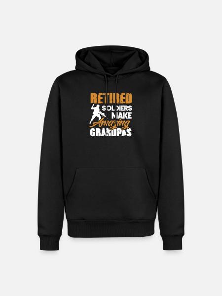 Retired Soliders Make Amazing Grandpas Shirt - Men’s Premium Organic Hoodie - black