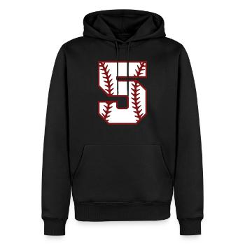 Baseball Zahl Softball Nummer 5 Geschenk cool - Männer Premium Bio Hoodie - Schwarz - Vorne - Nico (187cm)