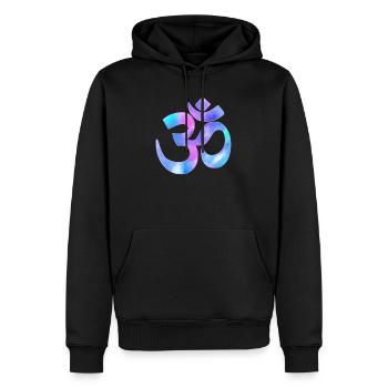 Om - Sweat à capuche Premium bio Homme - noir - Devant - Nico (187cm)