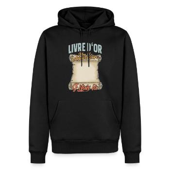 11e Anniversaire Livre D'or 11 Ans Fête Livre D'or - Sweat à capuche Premium bio Homme - noir - Devant - Nico (187cm)
