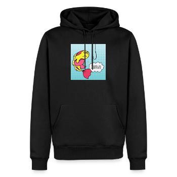 Popart Fisch Angehakt Humor - Männer Premium Bio Hoodie - Schwarz - Vorne - Nico (187cm)