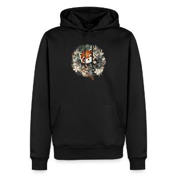 zauberhafter kleiner roter Panda Bär im Dschungel - Männer Premium Bio Hoodie - Schwarz - Vorne - Nico (187cm)