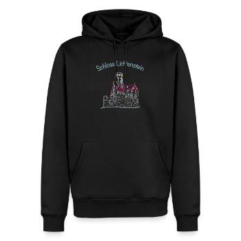 Schloss Lichtenstein, Märchenschloss, Deutschland - Männer Premium Bio Hoodie - Schwarz - Vorne - Nico (187cm)