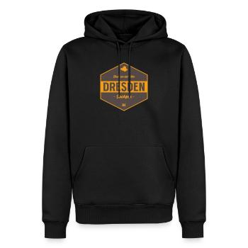 Dresden Stadtbadge Elbe - Männer Premium Bio Hoodie - Schwarz - Vorne - Nico (187cm)