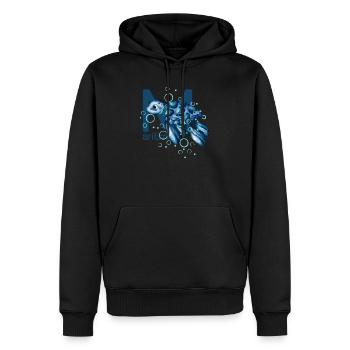 Maritim Wasserschildkröte - Männer Premium Bio Hoodie - Schwarz - Vorne - Nico (187cm)